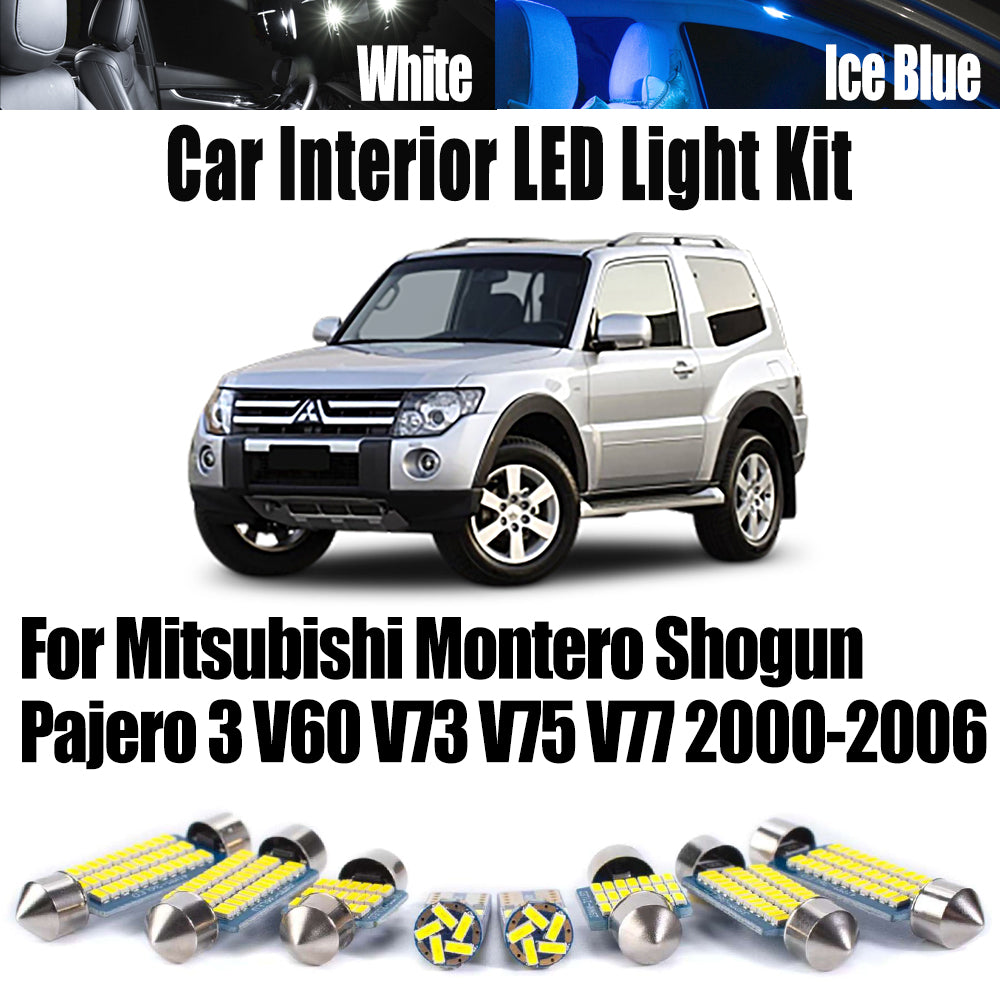 AutoGlowLED LED Interior Light Kit for Mitsubishi Pajero Montero Shogun V60 V73 V75 V77 2000-2006 8Pcs Canbus