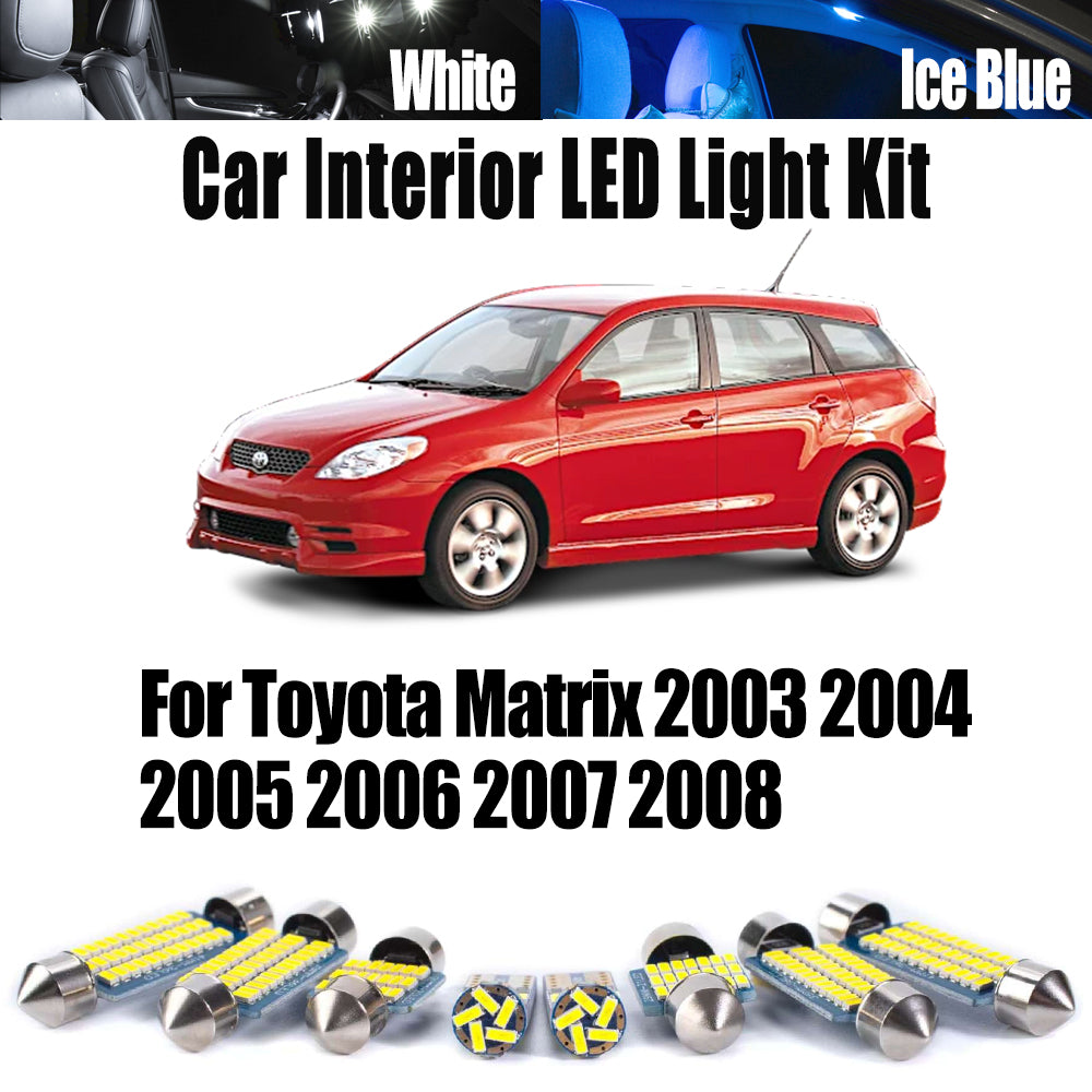 AutoGlowLED LED Interior Light Kit for Toyota Matrix 2003-2008 8Pcs Canbus