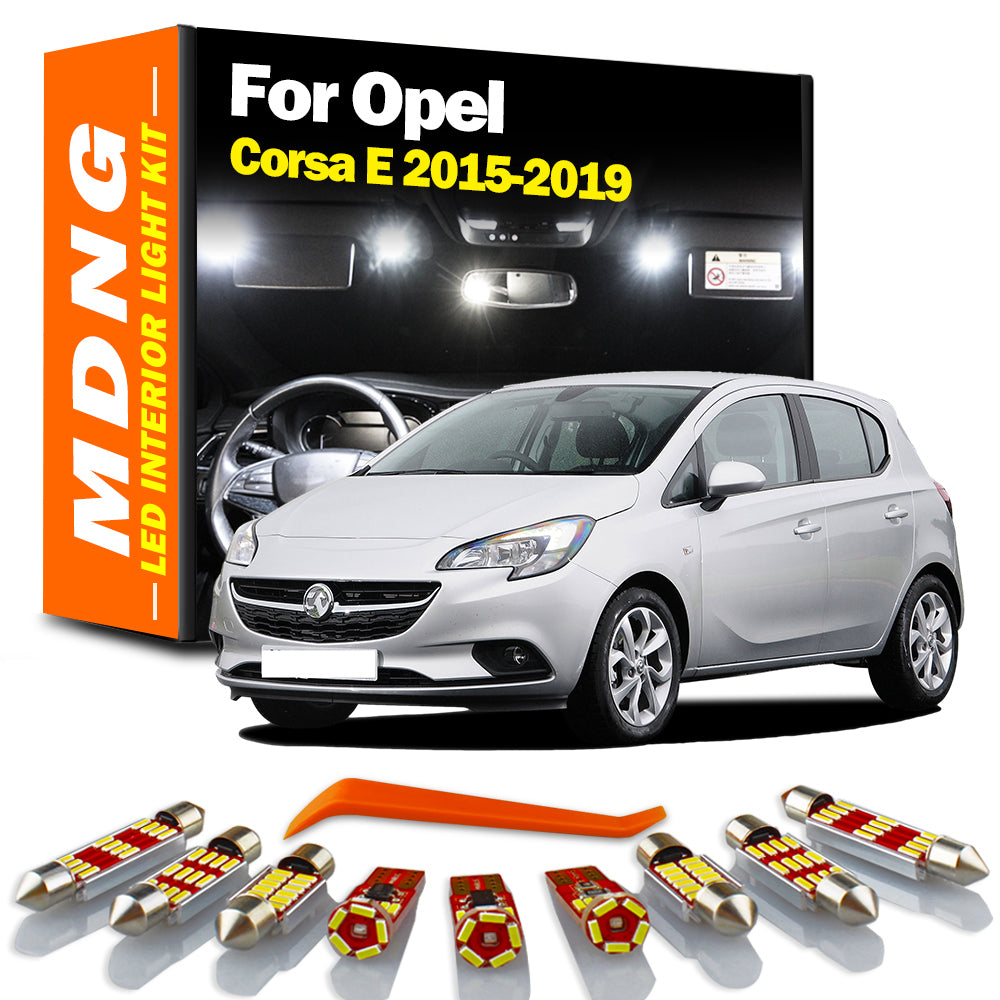 AutoGlowLED 11Pc LED Interior Light Kit for Opel Vauxhall Corsa E 2015-2019