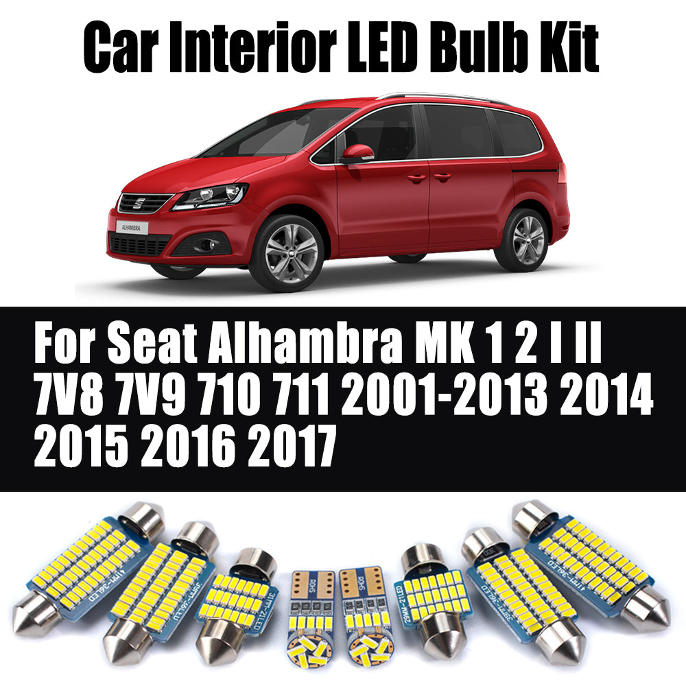 AutoGlowLED Car Interior LED Light Kit for Seat Alhambra MK1 MK2 Canbus