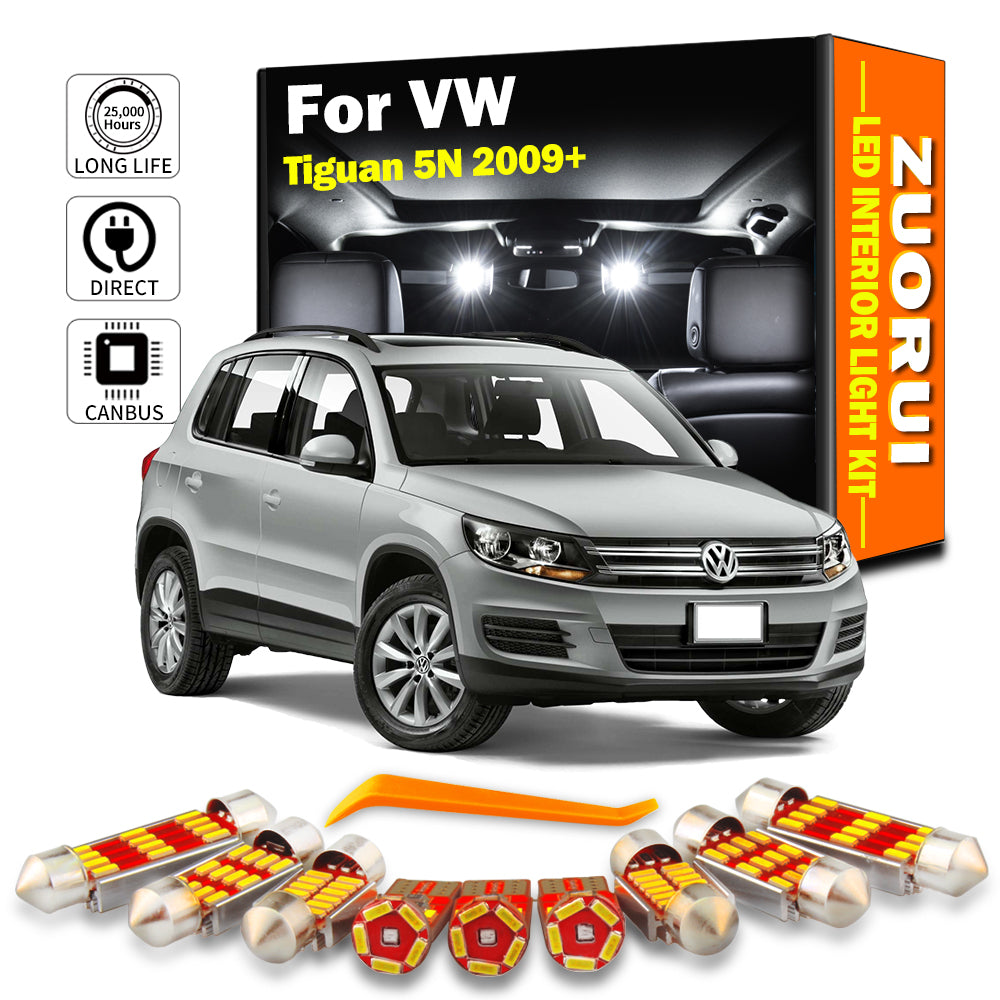 AutoGlowLED 13Pc Canbus LED Interior Light Kit for VW Tiguan 5N 2009+