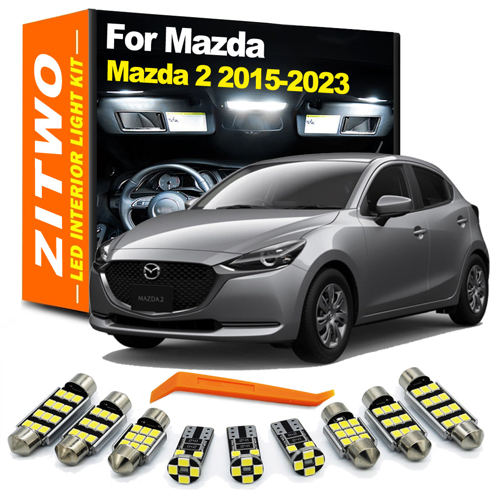 AutoGlowLED 8Pcs Canbus LED Interior Light Kit for Mazda 2 2015-2024