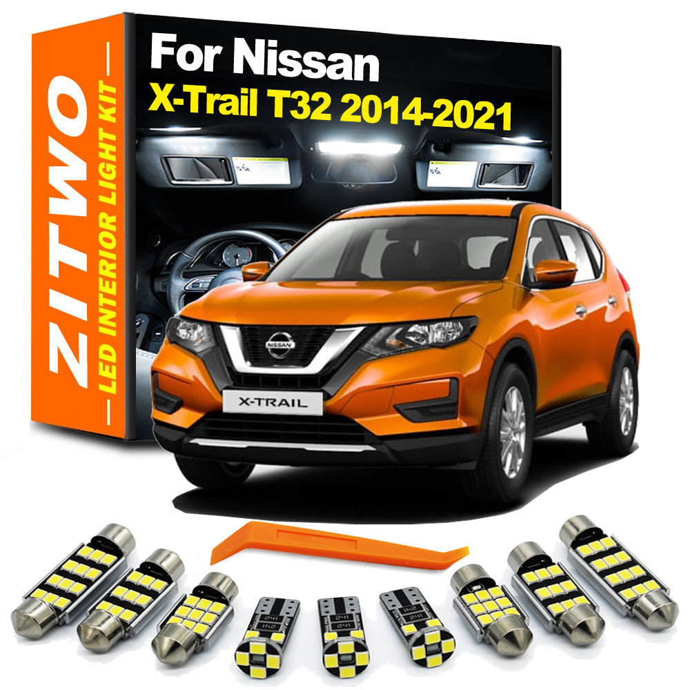 AutoGlowLED 9Pcs LED Interior Light Kit for Nissan X-Trail T32 2014-2021