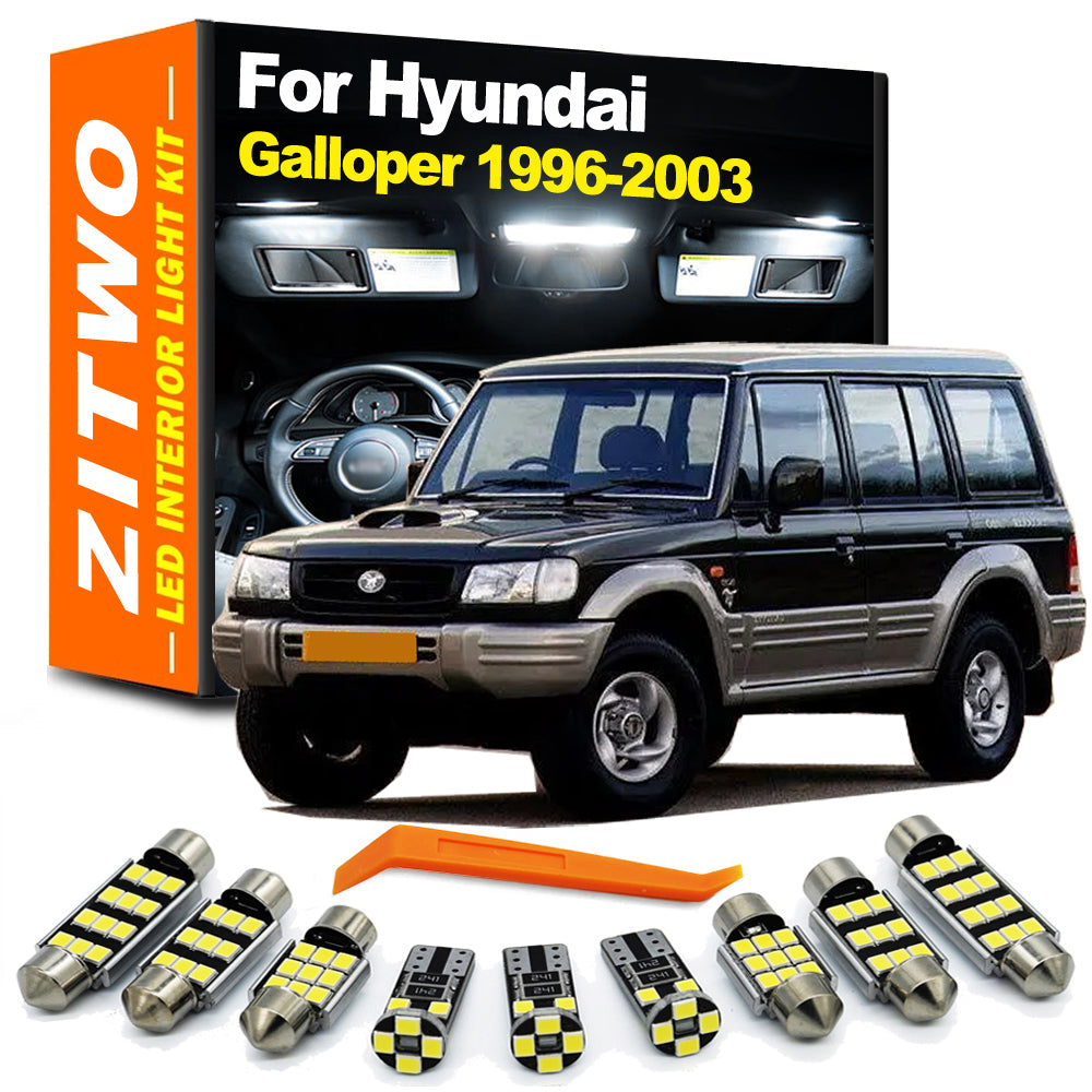 AutoGlowLED 9Pcs LED Interior Light Kit for Hyundai Galloper 1990-2003