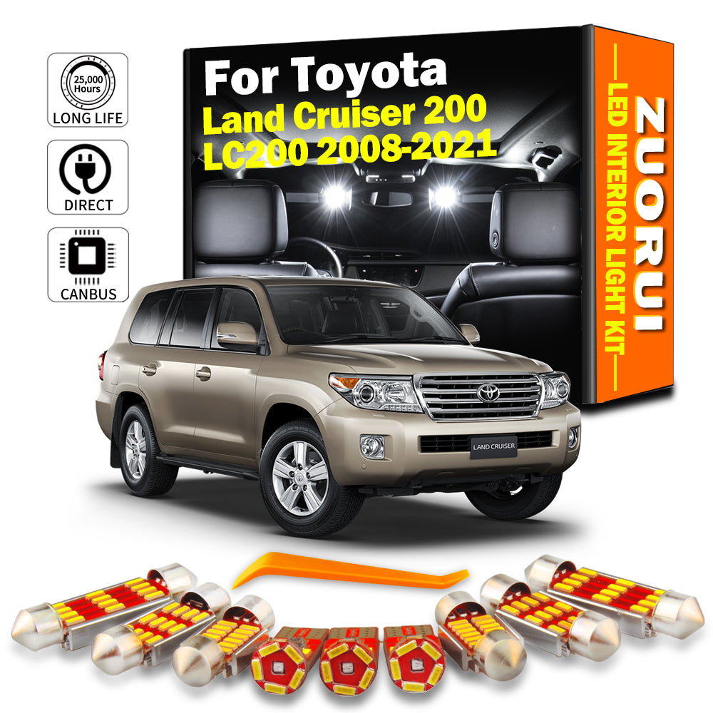 AutoGlowLED 16Pc LED Interior Light Kit for Toyota Land Cruiser 200 LC200 2008-2021