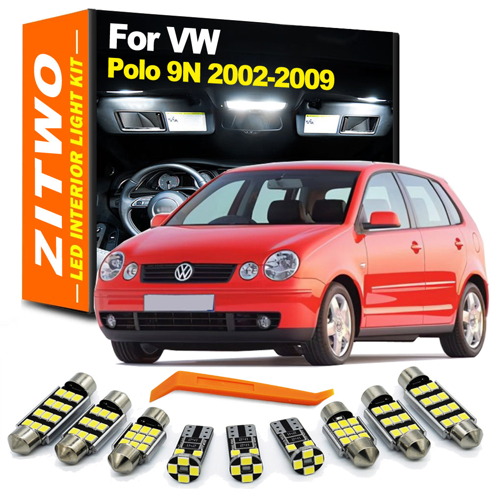 AutoGlowLED 10 Pcs LED Interior Light Kit for VW Polo MK4 9N 2002-2009