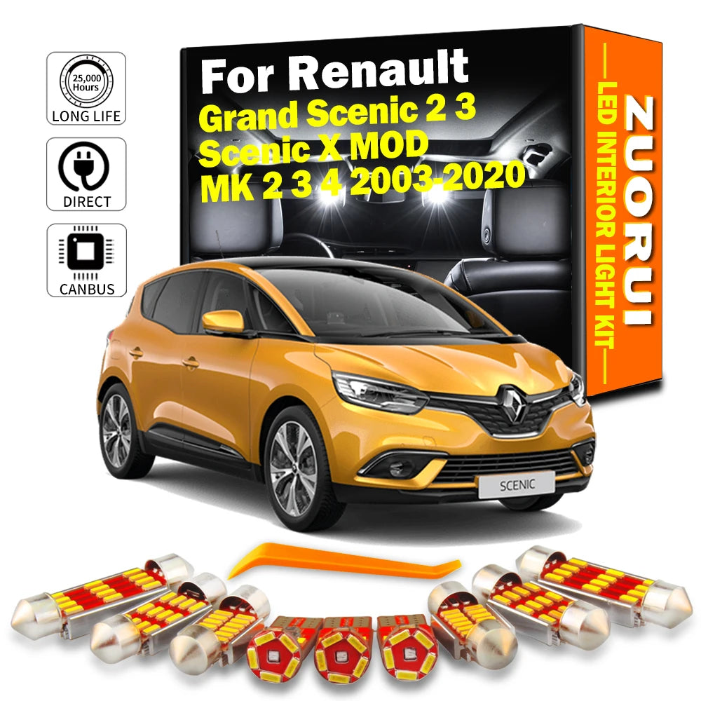 AutoGlowLED Canbus LED Interior Light Kit for Renault Scenic Grand Scenic