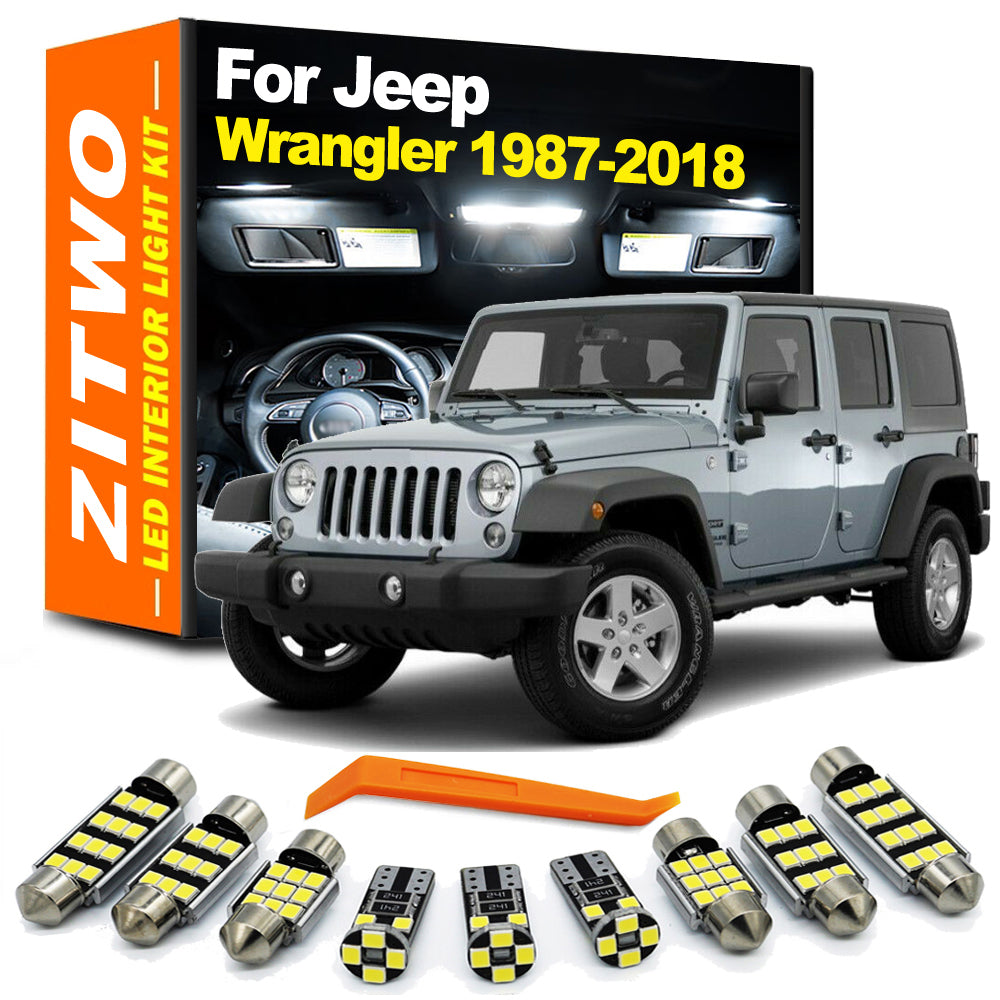 AutoGlowLED LED Interior Map Dome Light Kit for Jeep Wrangler YJ TJ JK 1987-2018
