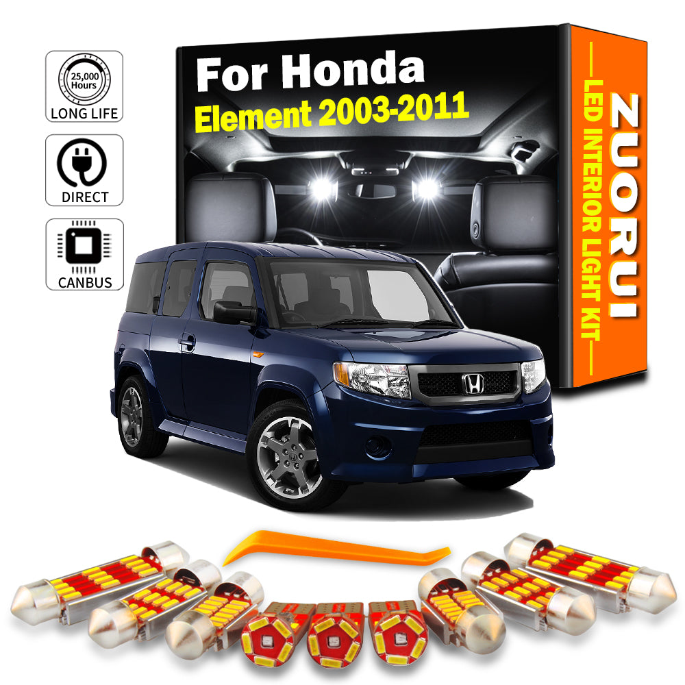AutoGlowLED 10Pcs LED Interior Light Kit for Honda Element 2003-2011