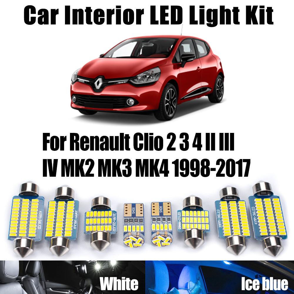 AutoGlowLED Canbus LED Interior Light Kit for Renault Clio 2 3 4 1998-2017