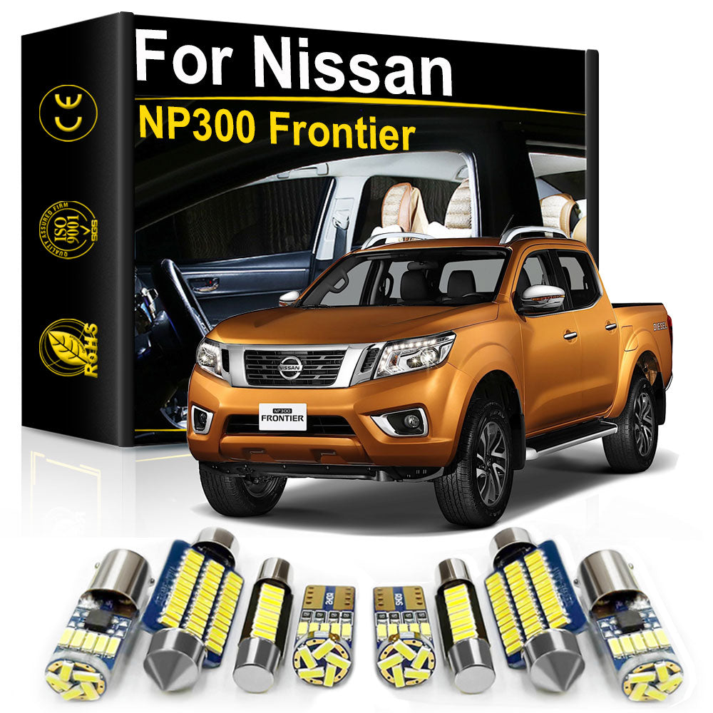 AutoGlowLED Interior LED Light Kit for Nissan NP300 Frontier Canbus Dome License Plate Lamp