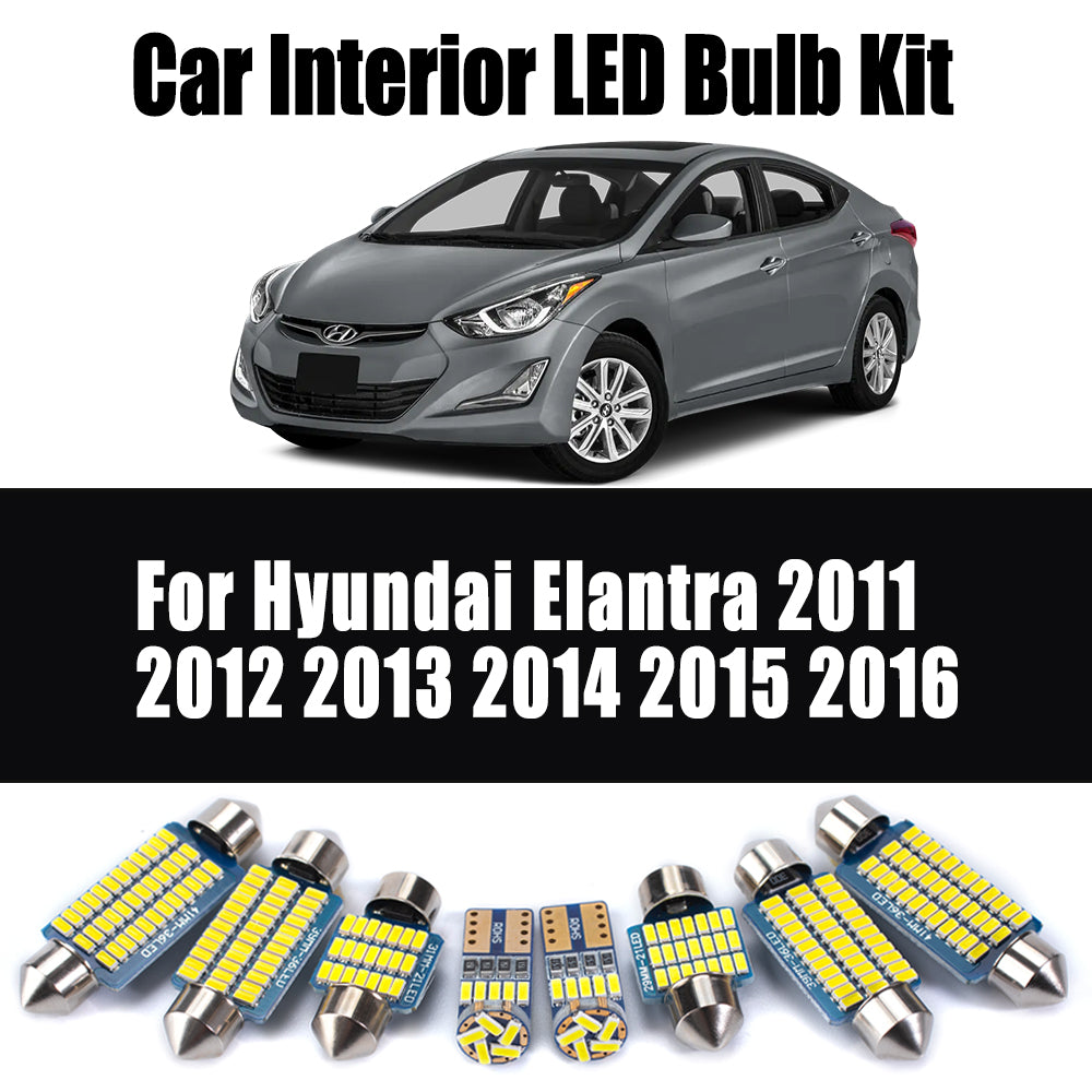 AutoGlowLED 9Pc Canbus LED Interior Light Kit for Hyundai Elantra 2011-2016