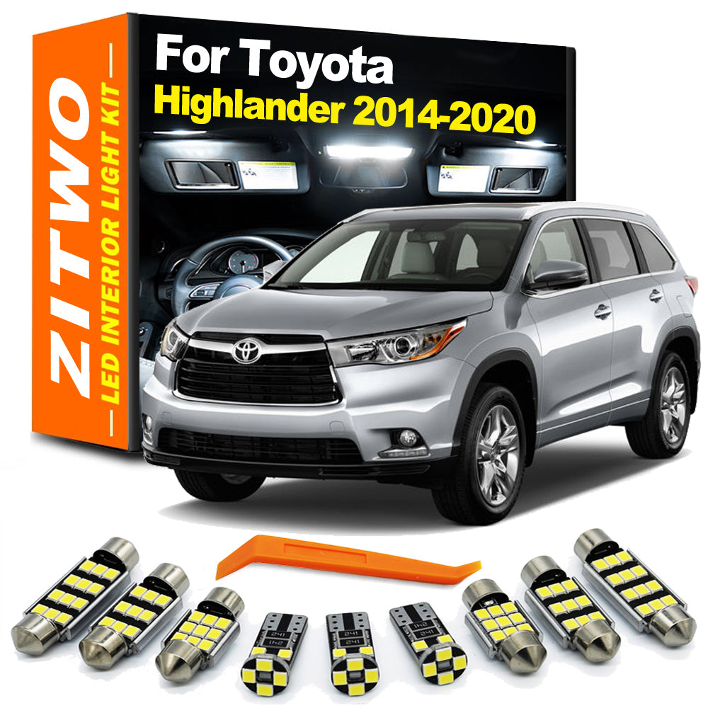 AutoGlowLED Canbus LED Interior Light Kit for Toyota Highlander Kluger 2014-2020