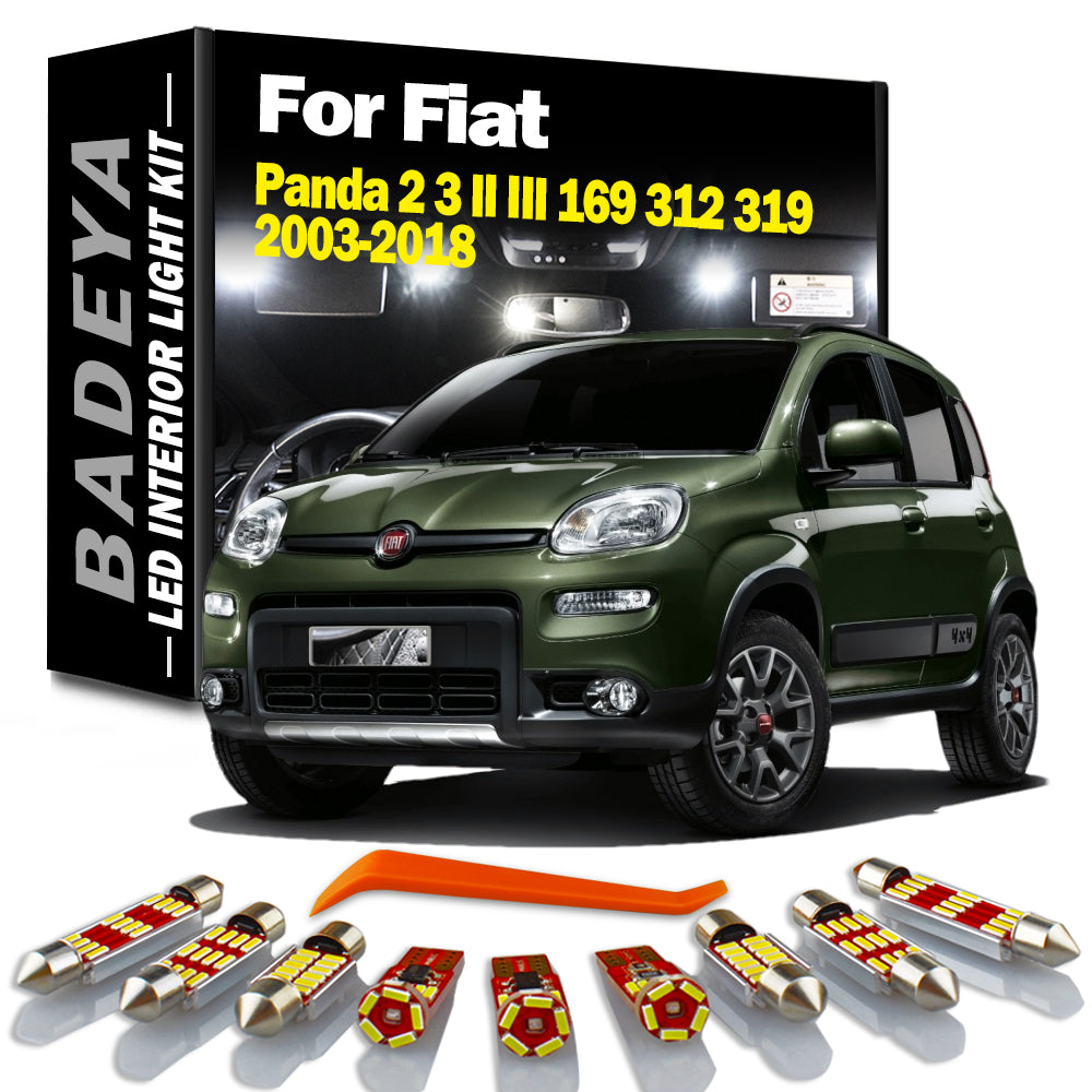 AutoGlowLED Canbus LED Interior Dome Trunk Light Kit for Fiat Panda 2003-2018