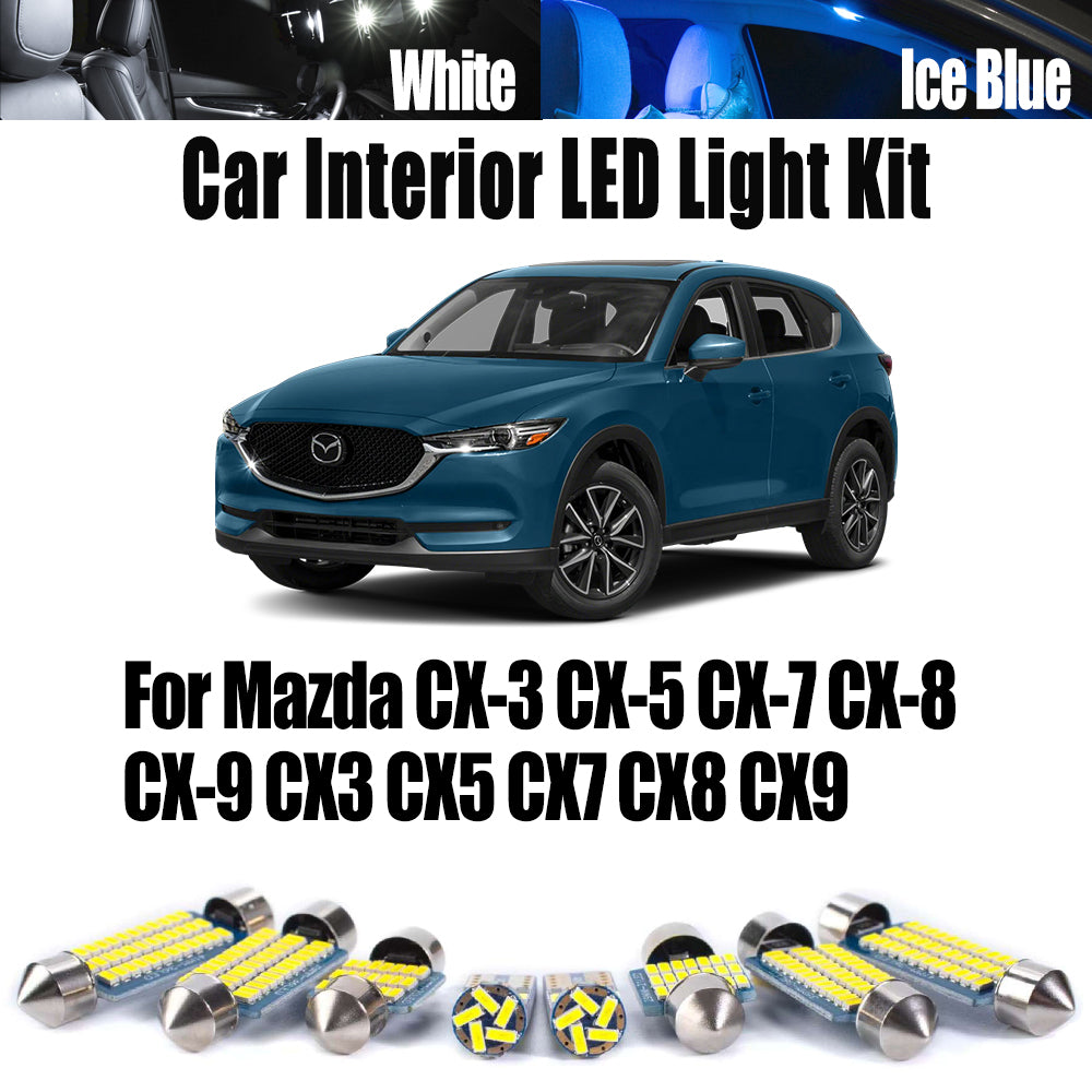 AutoGlowLED Canbus LED Interior & License Plate Light Kit for Mazda CX-3 CX-5 CX-7 CX-8 CX-9