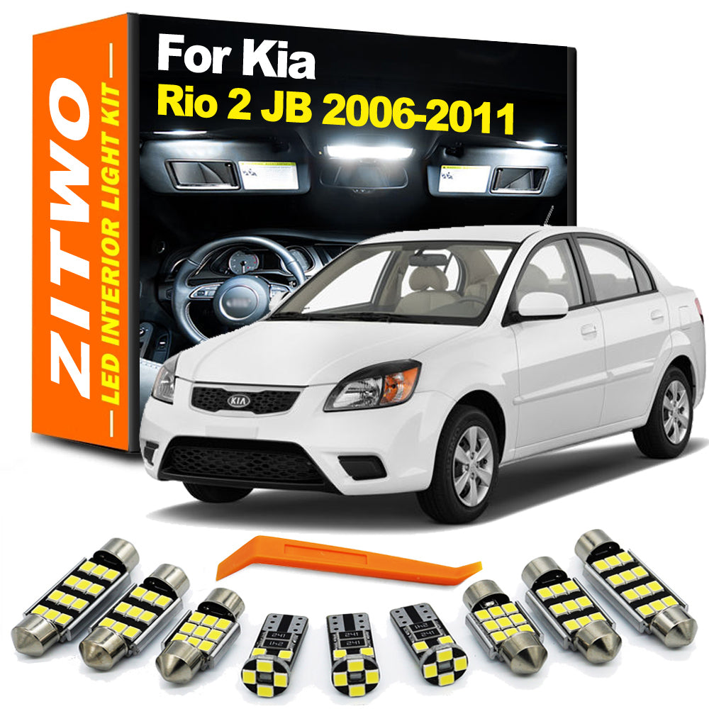 AutoGlowLED 8pc LED Interior Light Kit for Kia Rio 2 MK2 JB 2006-2011 Canbus