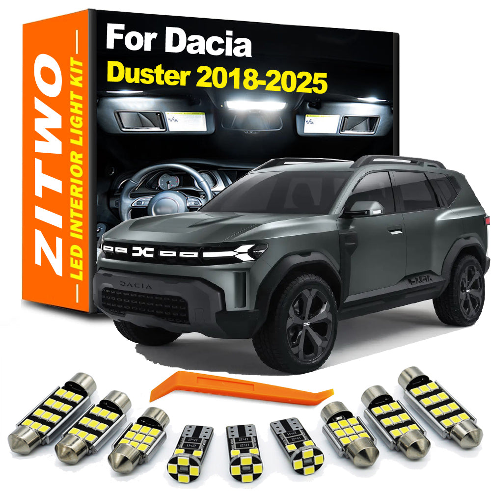 AutoGlowLED 10Pcs LED Interior Light Kit for Dacia Duster 2018-2025 Canbus