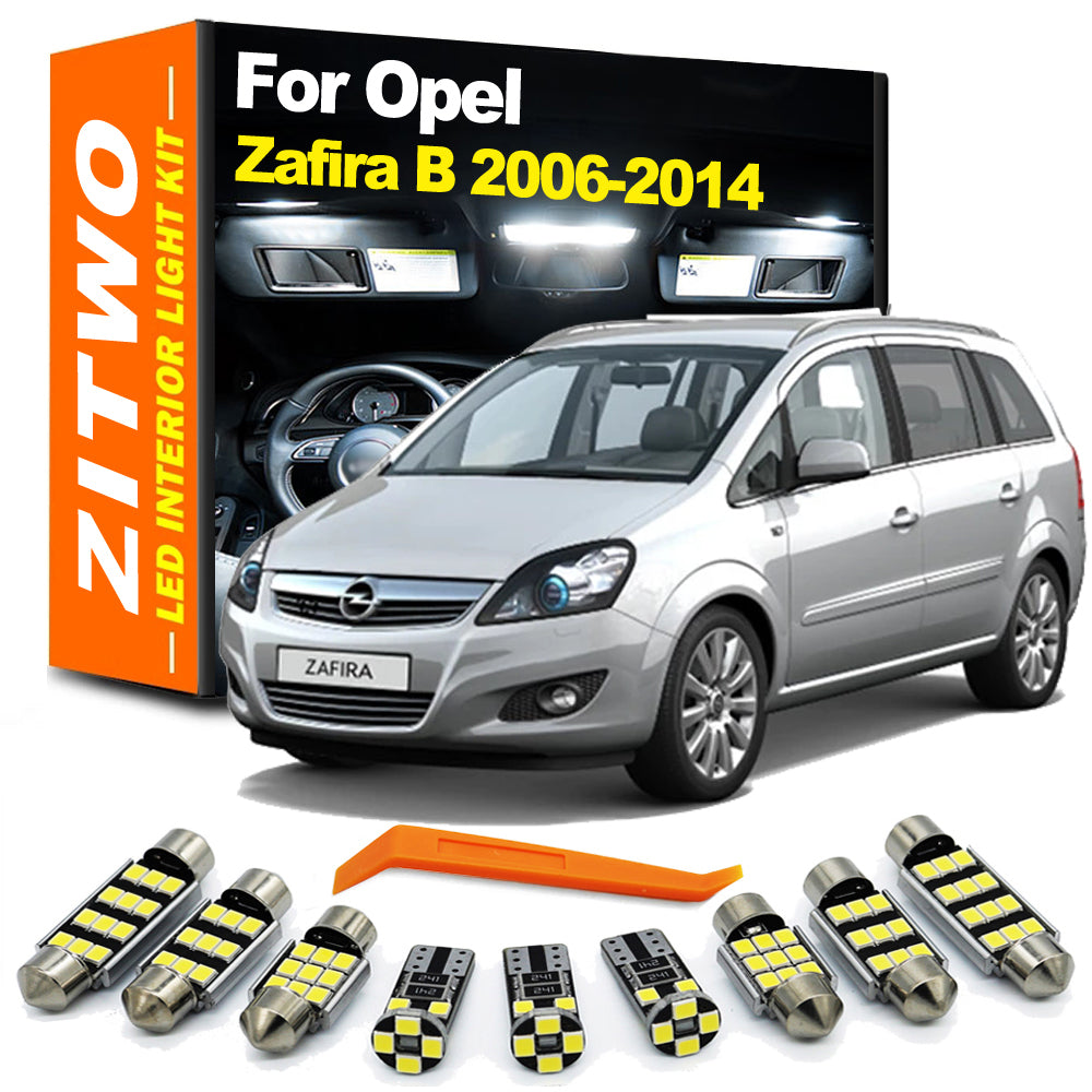 AutoGlowLED 12Pcs Canbus LED Interior Light Kit for Opel Vauxhall Zafira B 2006-2014