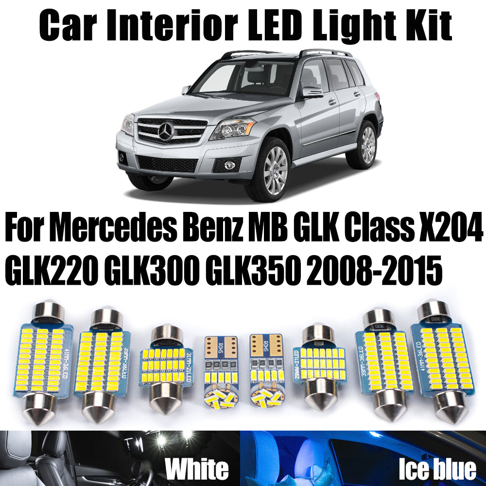 AutoGlowLED 17Pc Canbus LED Interior Light Kit for Mercedes-Benz GLK X204 2008-2015