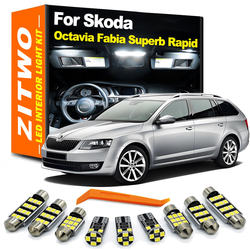 AutoGlowLED LED Interior Light Kit for Skoda Octavia Superb Fabia Rapid Yeti