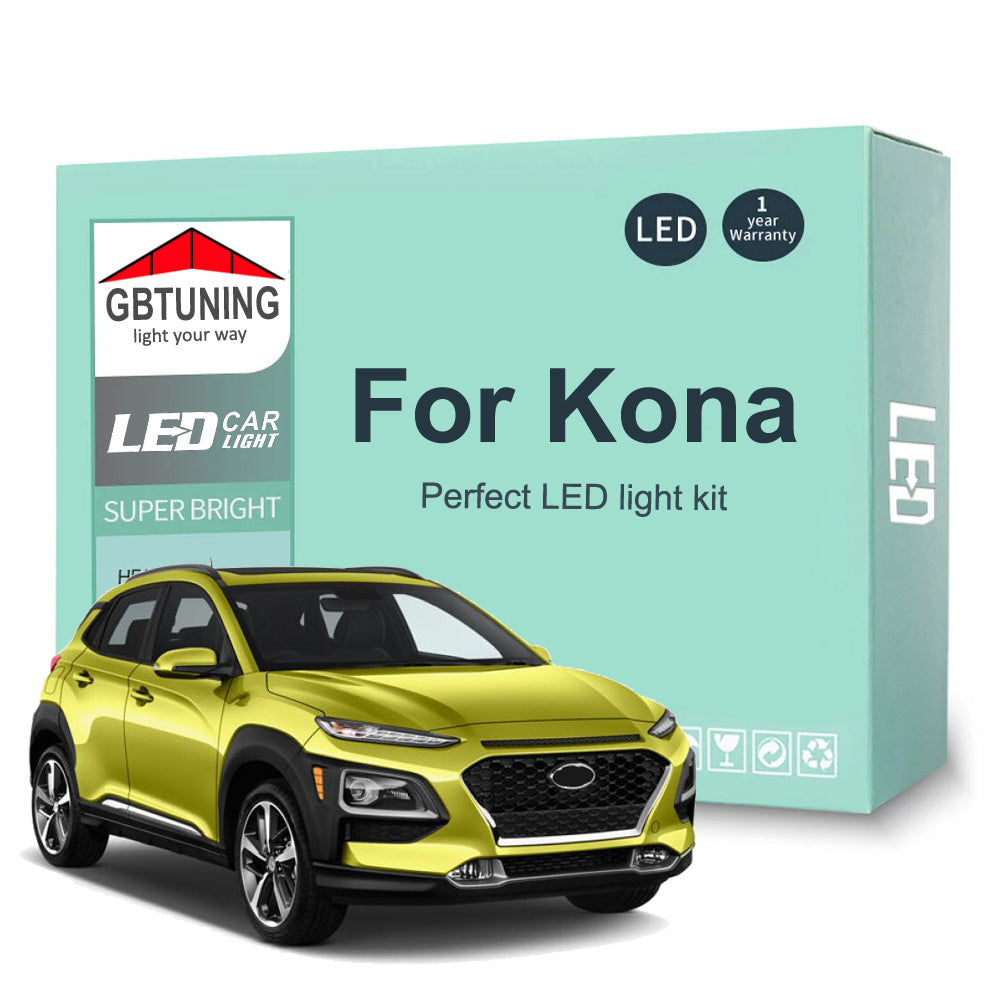 AutoGlowLED 13Pc LED Interior Light Kit for Hyundai Kona 2017-2021 Canbus