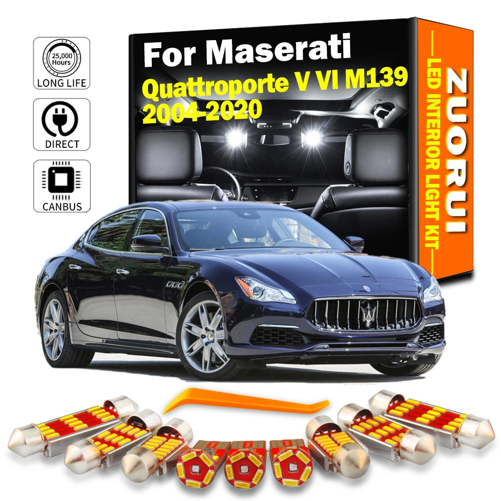 AutoGlowLED Canbus LED Interior Light Kit for Maserati Quattroporte V VI M139 2004-2020