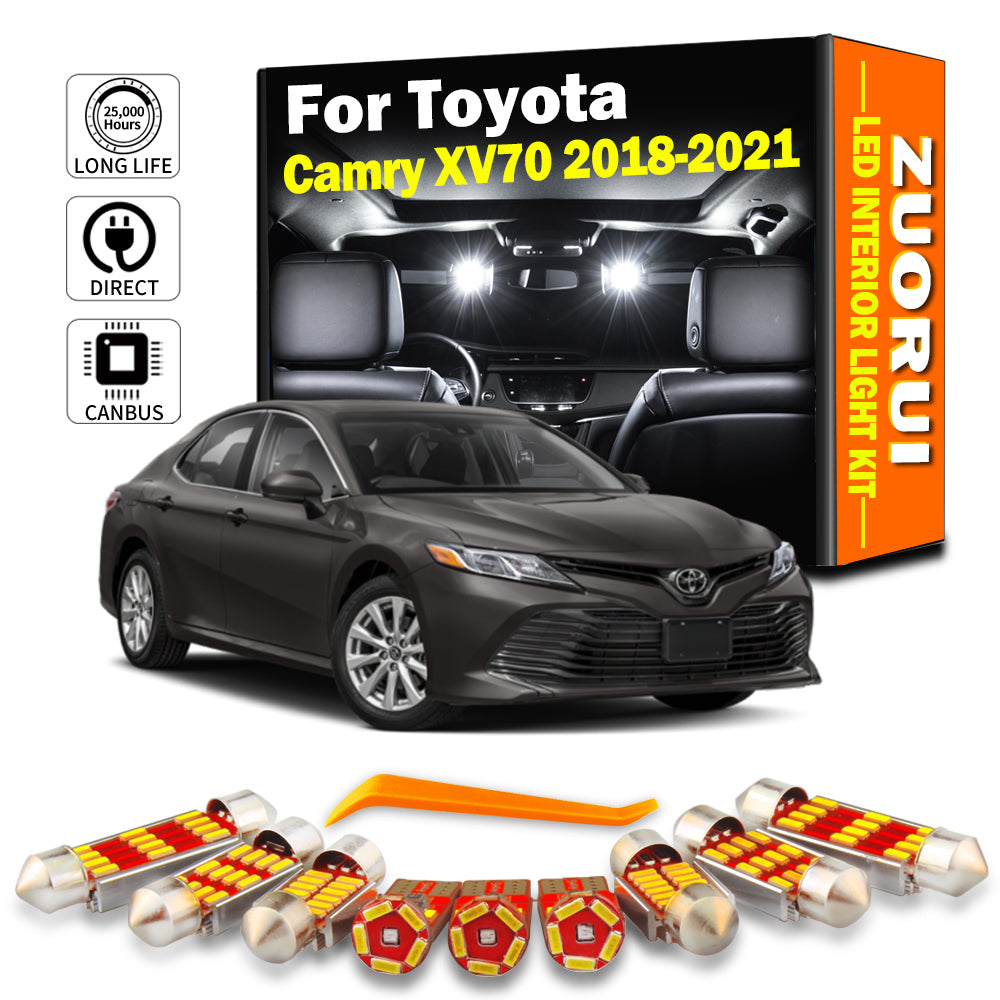 AutoGlowLED 8Pcs LED Interior Light Kit for Toyota Camry XV70 2018-2021 No Error