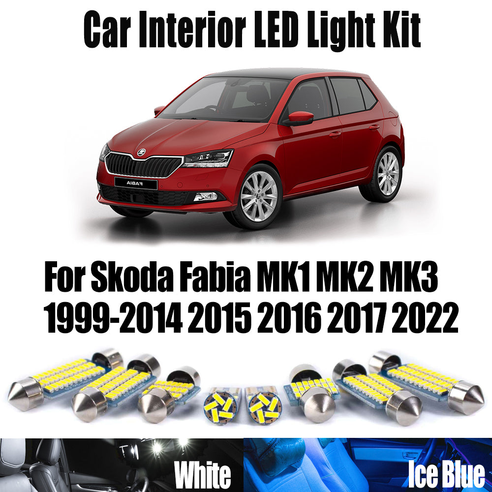 AutoGlowLED Canbus LED Interior Light Kit for Skoda Fabia MK1 MK2 MK3