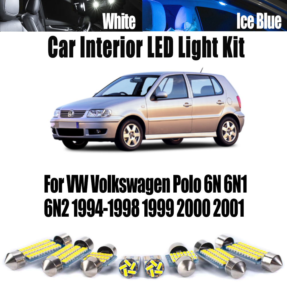 AutoGlowLED 6Pcs LED Interior Light Kit for VW Polo 6N 6N1 6N2 1994-2001