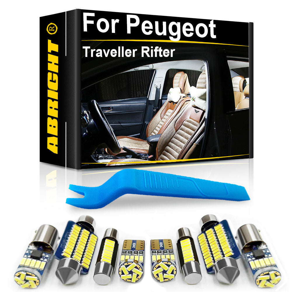 AutoGlowLED LED Interior Light Kit for Peugeot Rifter Traveller 2016-2021 Canbus
