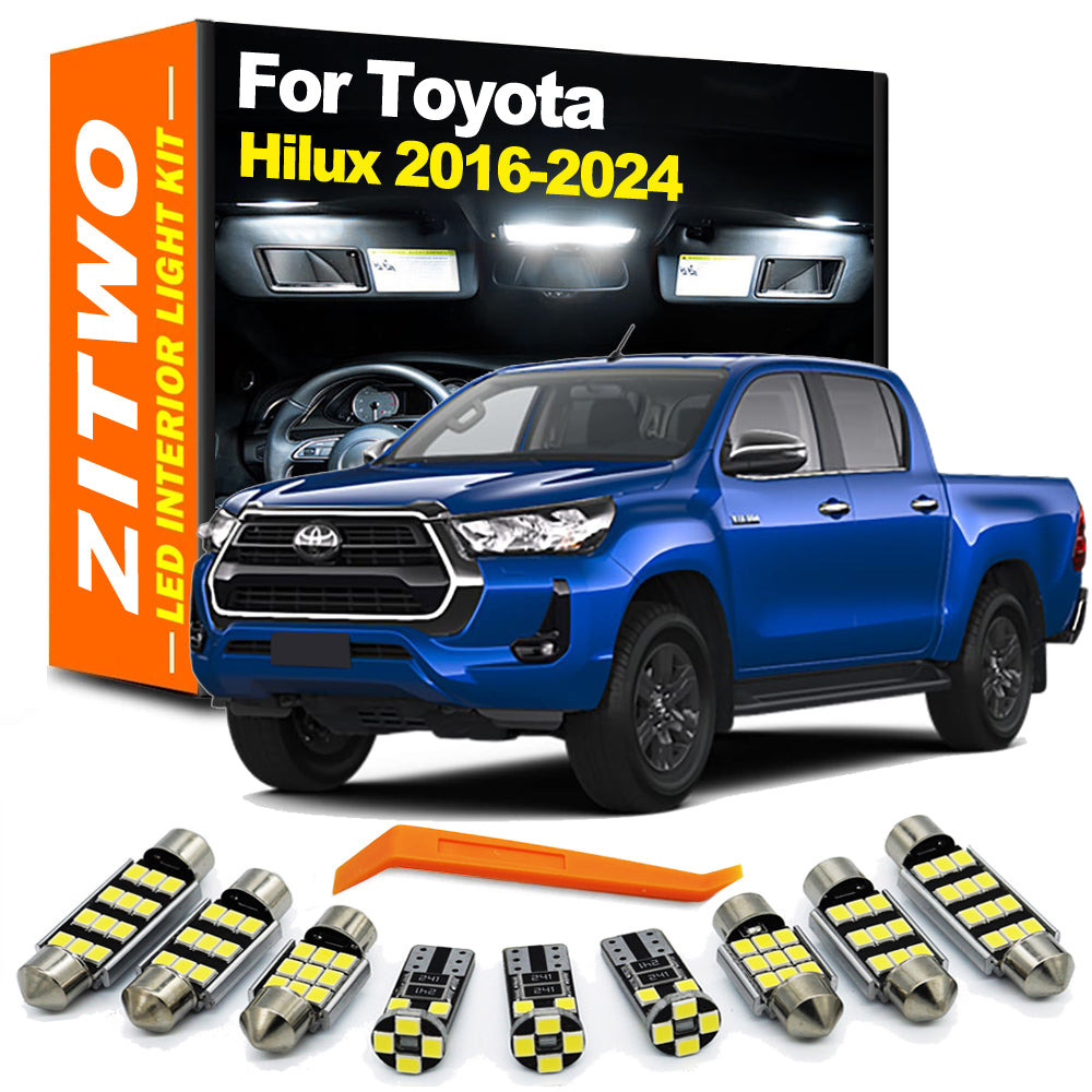 AutoGlowLED 8Pcs Canbus LED Interior Light Kit for Toyota Hilux 2016-2024