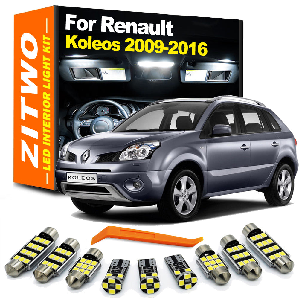 AutoGlowLED 13Pcs LED Interior Light Kit for Renault Koleos 2009-2016
