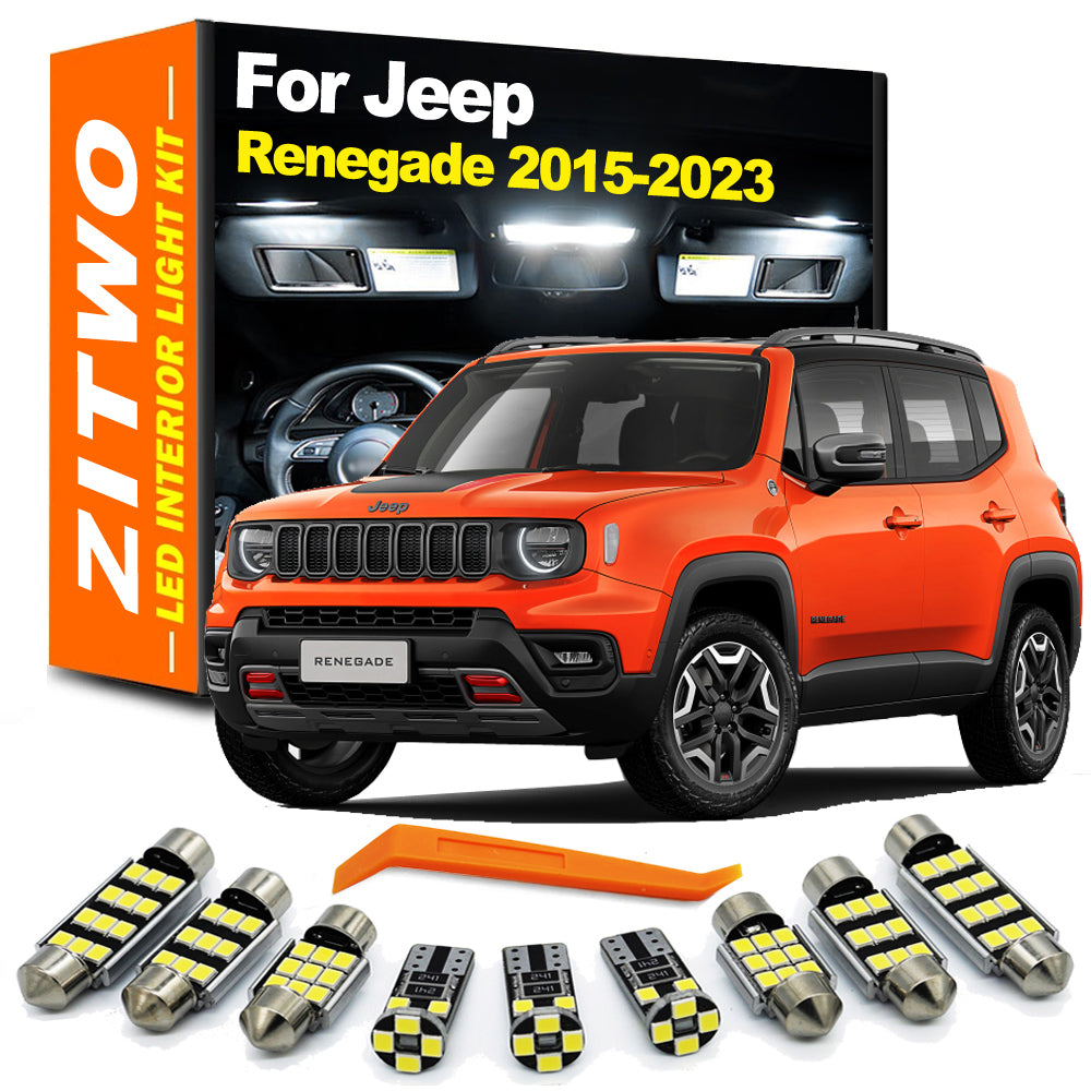 AutoGlowLED 12pc LED Interior Light Kit for Jeep Renegade 2015-2023