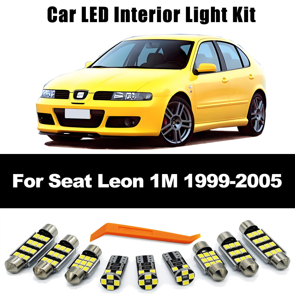 AutoGlowLED 14Pcs Canbus No Error LED Interior Light Kit for Seat Leon 1M MK1 1999-2005