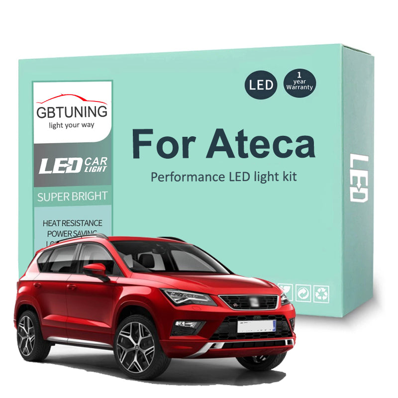 AutoGlowLED 12Pc LED Interior Light Kit for Seat Ateca 2016-2019 Canbus