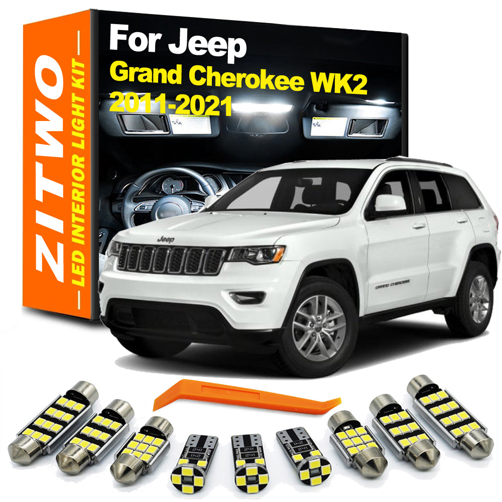 AutoGlowLED 15-Piece LED Interior Light Kit for Jeep Grand Cherokee 2011-2021