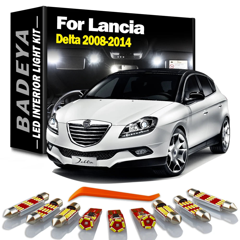 AutoGlowLED 11Pcs No Error LED Interior Light Kit for Lancia Delta III 844 2008-2014