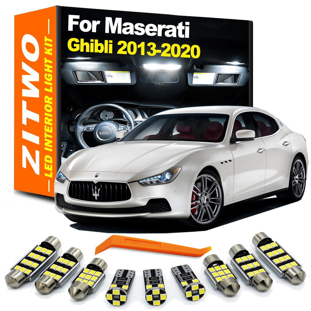 AutoGlowLED 16PCS LED Interior Light Kit for Maserati Ghibli 2013-2020 Dome Trunk Door