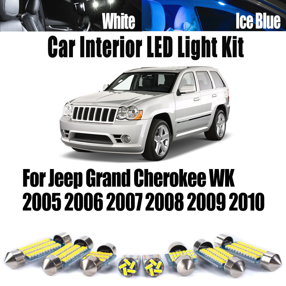 AutoGlowLED 13Pcs LED Interior Light Kit for Jeep Grand Cherokee WK 2005-2010