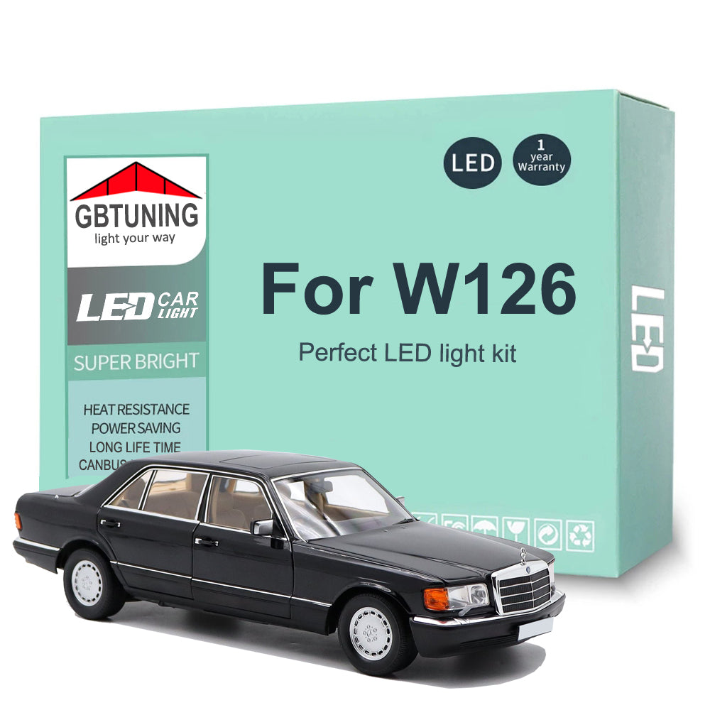 AutoGlowLED 16Pc LED Interior Light Kit for Mercedes Benz S Class W126 1979-1991 Canbus