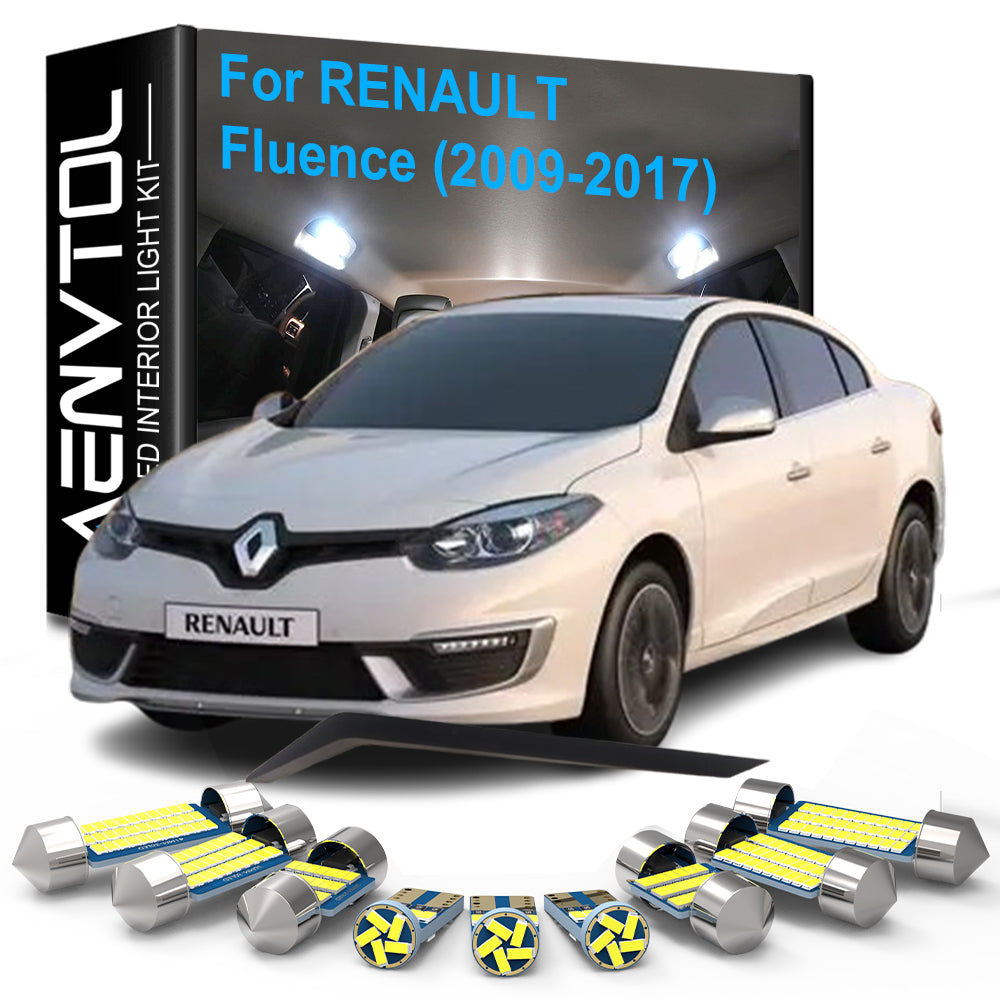 AutoGlowLED 16pc LED Interior Light Kit for Renault Fluence 2009-2017 Canbus