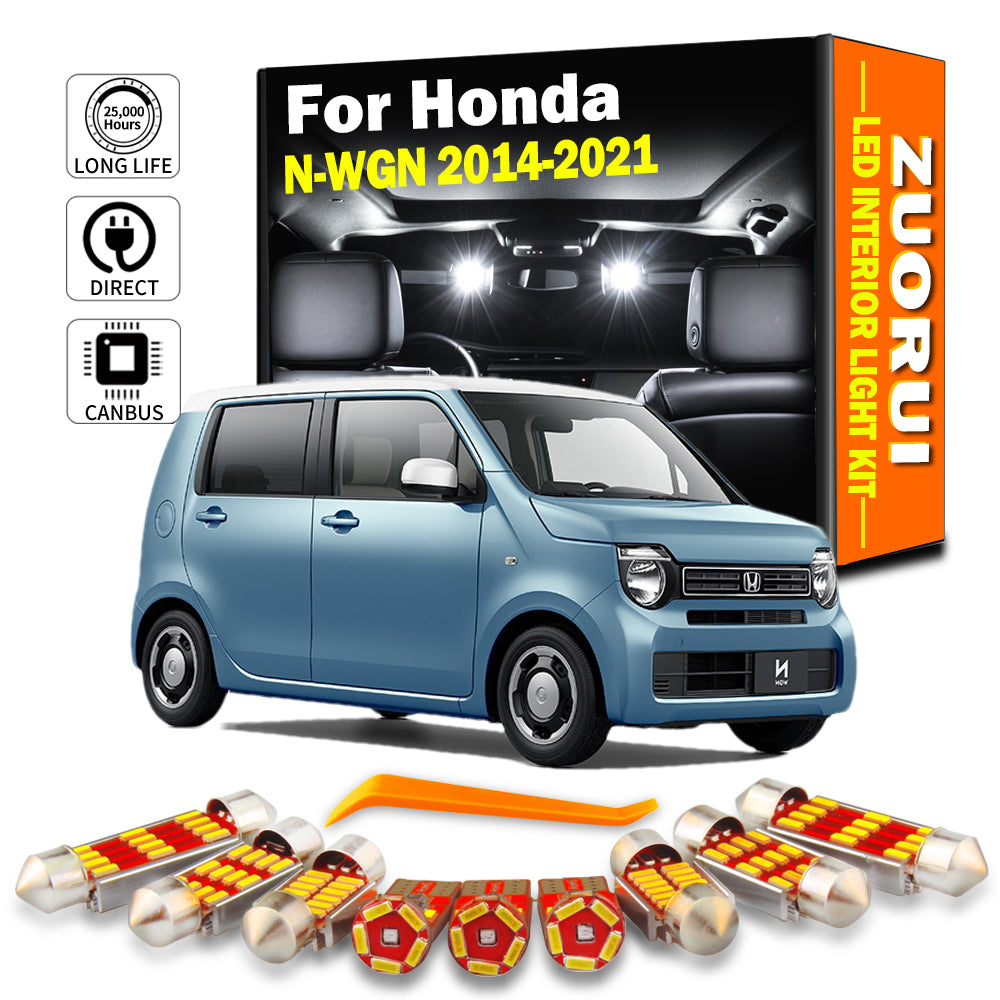 AutoGlowLED 8Pcs LED Interior Dome Map Light Kit Canbus for Honda N WGN N-WGN NWGN 2014-2021