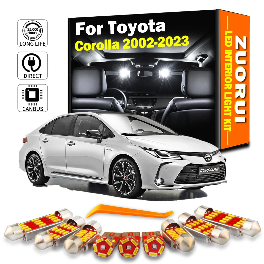 AutoGlowLED LED Interior Light Kit for Toyota Corolla 2002-2023 Canbus