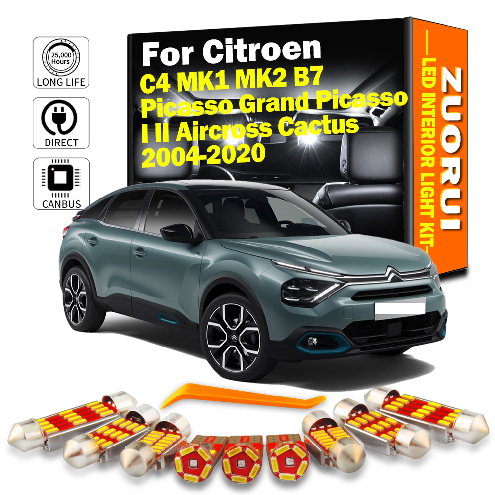 AutoGlowLED Canbus LED Interior Light Kit for Citroen C4