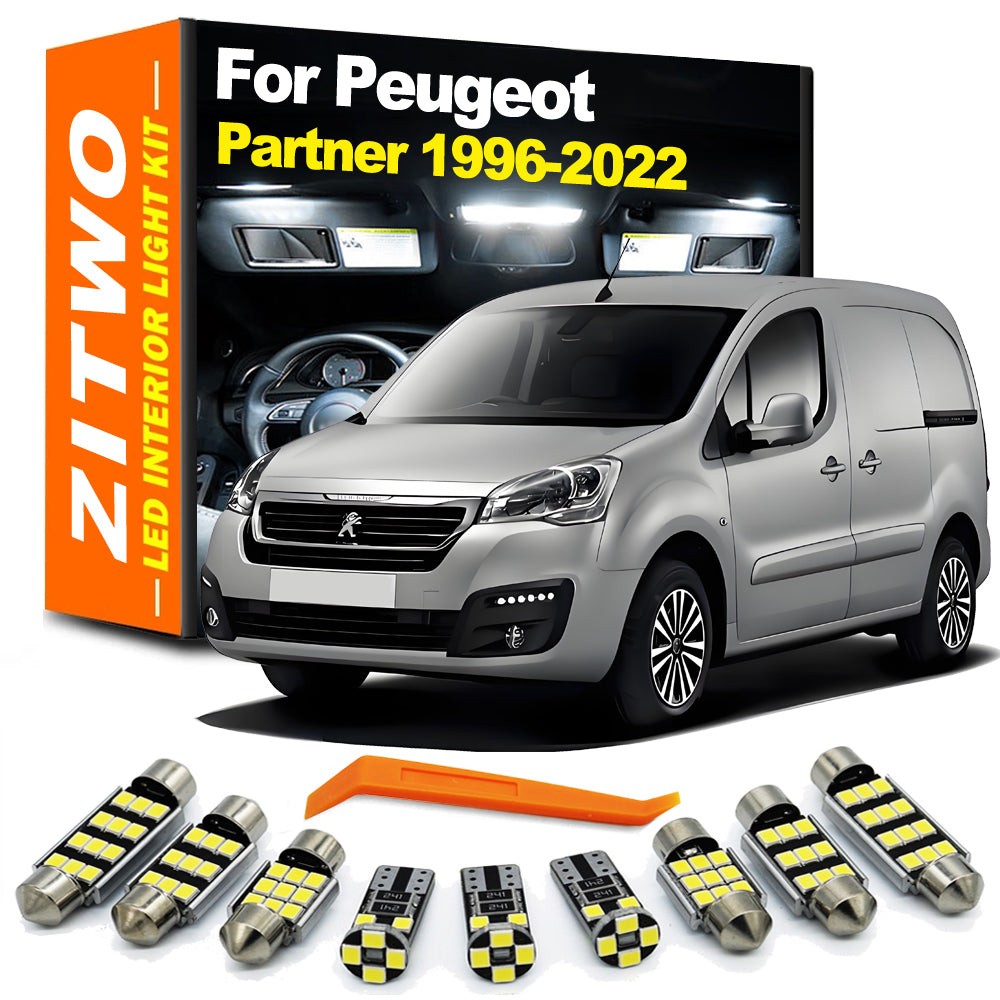 AutoGlowLED Peugeot Partner Tepee LED Interior Light Kit 1996-2022 Red