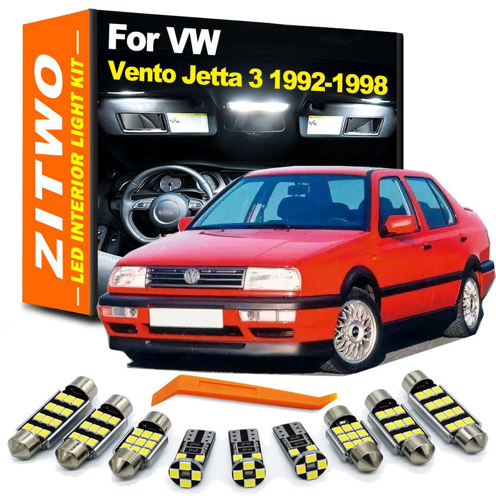 AutoGlowLED 12Pcs LED Interior Light Kit for VW Jetta Vento MK3 1992-1998