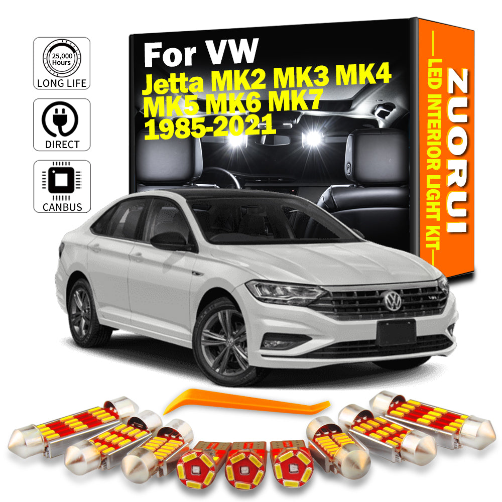 AutoGlowLED Canbus LED Interior Light Kit for VW Jetta MK2-MK7 No Error