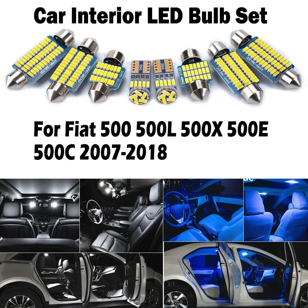 AutoGlowLED Canbus LED Interior Light Kit for Fiat 500 500L 500X 500E 500C 2007-2018
