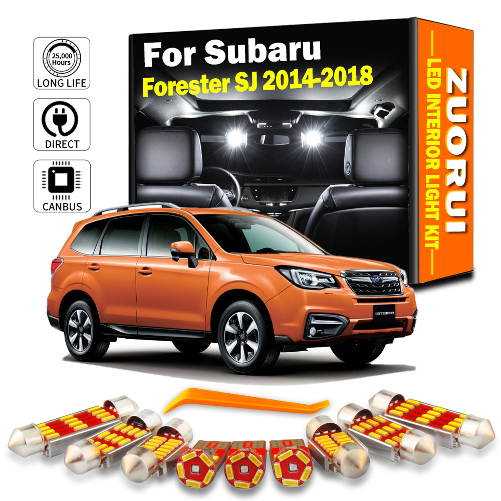 AutoGlowLED LED Interior Light Kit for Subaru Forester SJ 2014-2018, 10Pcs