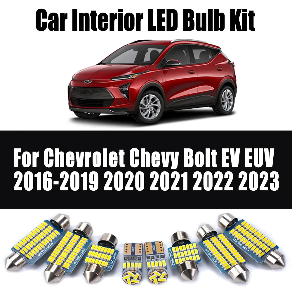 AutoGlowLED 9Pcs Canbus LED Interior Light Kit for Chevrolet Bolt EV EUV 2016-2023